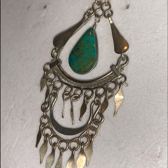 Malachite and Tibetan silver necklace. - Picture 6 of 8